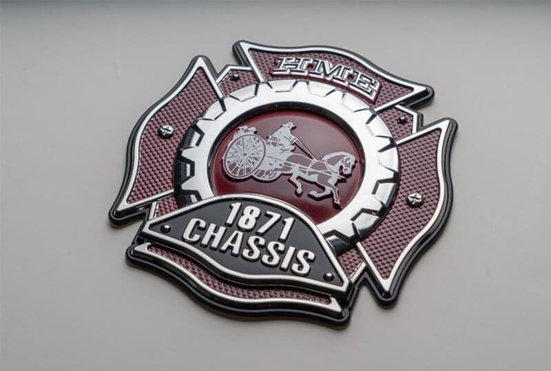 Fire enging chrome emblem