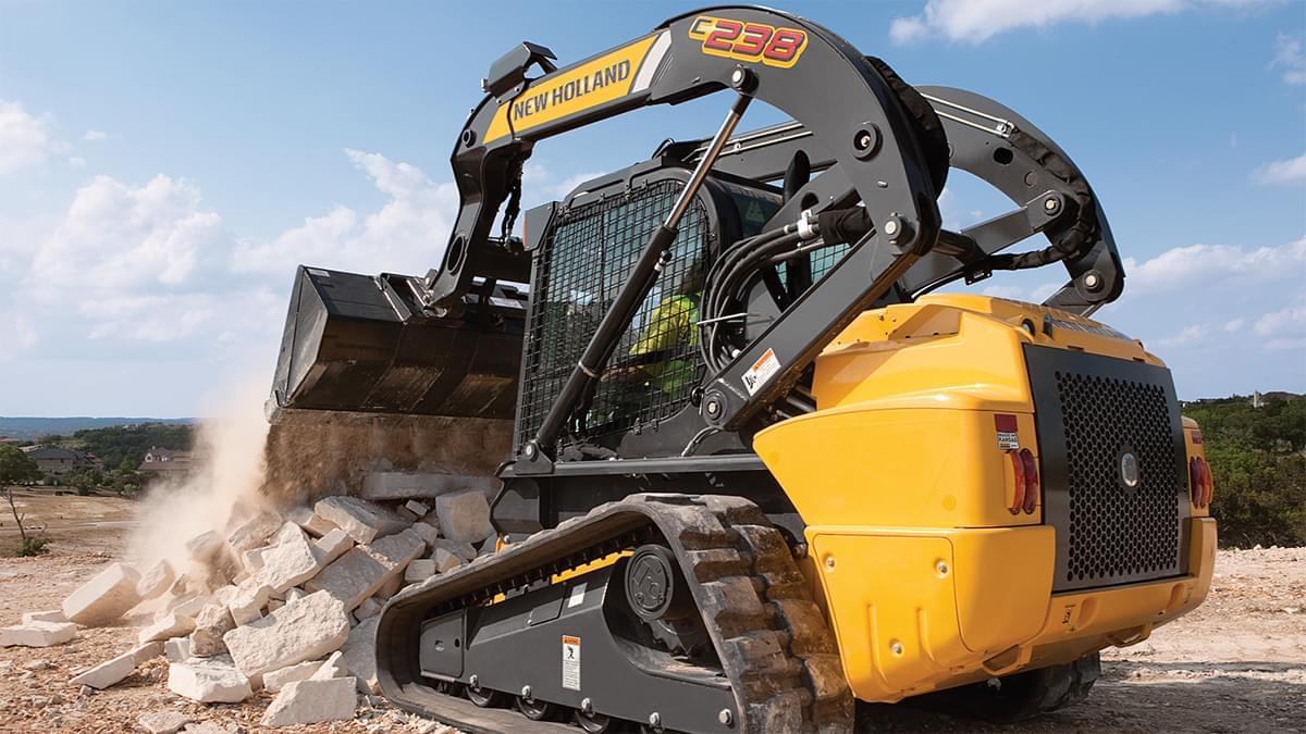 flat graphic decal on skid steer